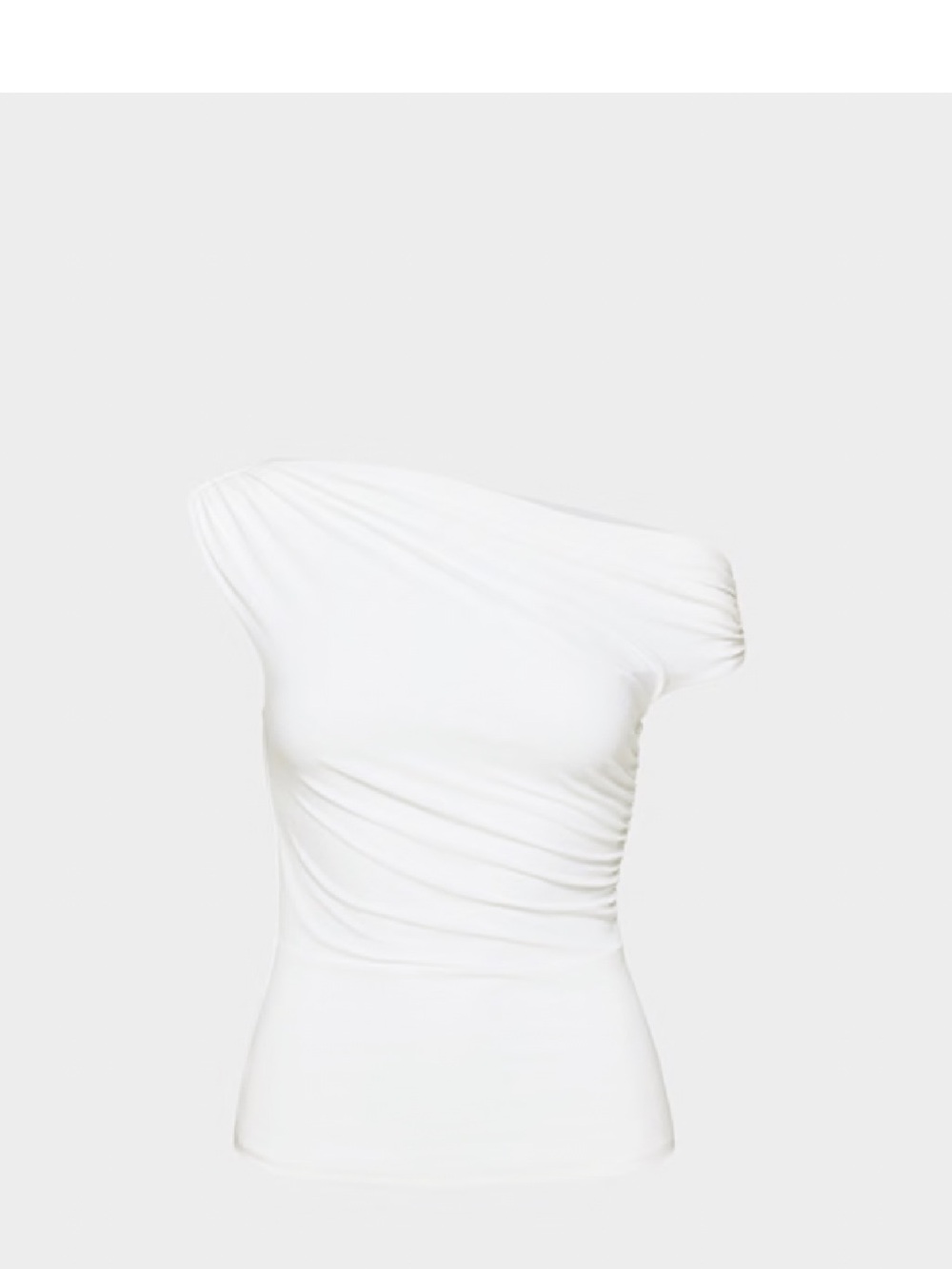 Babaton Gallery White One-Shoulder Ruched Women's Top